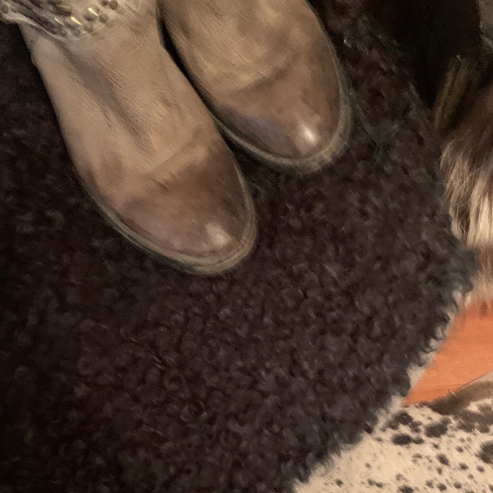 Old Gringo Gray Studded Leather Western Heeled Boots - Picture 4 of 6